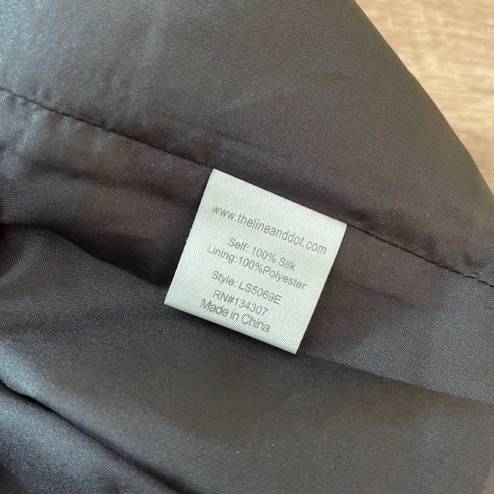 Line & Dot Black Silk Blend Midi Mini Slip Skirt Size Large - Picture 5 of 8